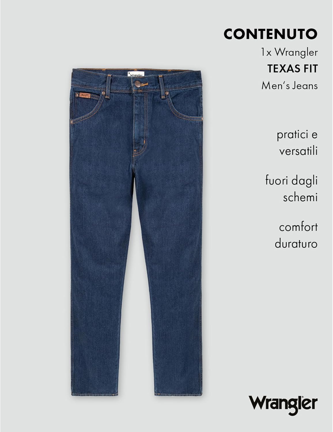 Wrangler Texas, Jeans Uomo, Darkstone Blue - immagine 8