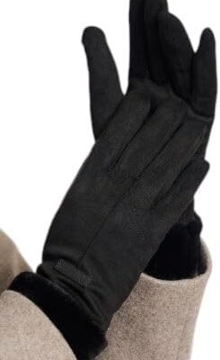 Guanto scamosciato imbottito con pelliccia sintetica Rino & Pelle Danzo 7002512