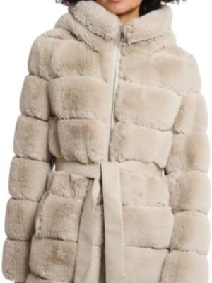 Rino & Pelle Cappotto in pelliccia sintetica con dettagli in ecopelle e cappuccio Bridget 7002512
