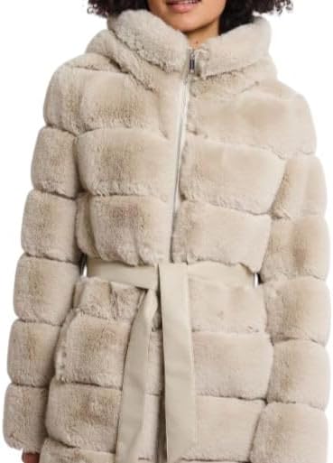Rino & Pelle Cappotto in pelliccia sintetica con dettagli in ecopelle e cappuccio Bridget 7002512