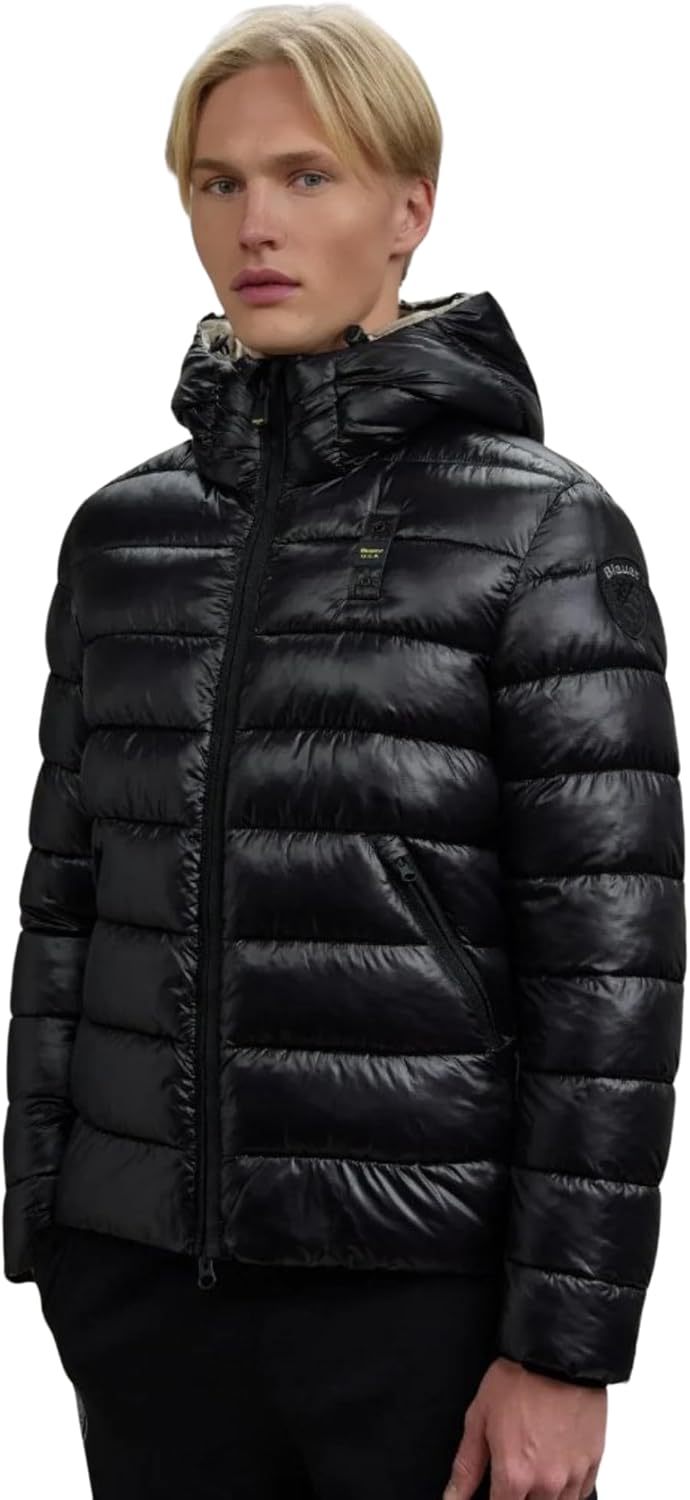 Blauer GIUBBETTO, PIUMINO ECOLOGICO, giubbino ADAMS USA da uomo 25WBLUC02079 giacca giaccone (IT, Testo, XL, Regular, Regular, 978EI ANTRACITE int. beige) - immagine 3