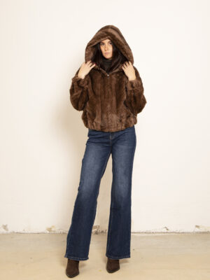 Eco pelliccia con cappuccio art. 25121