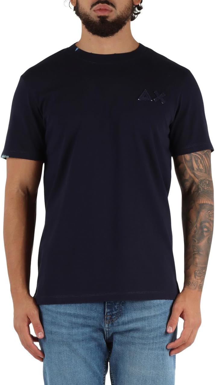 SUN68 T-Shirt in Cotone con Patch Logo - immagine 2