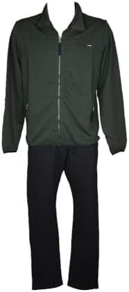 Campagnolo Tuta uomo DYNAMIC F.LLI over calibrata estiva aperta con zip pantalone con tasche e coulisse articolo 8E78446, 716W Verde scuro – navy, Taglia 56