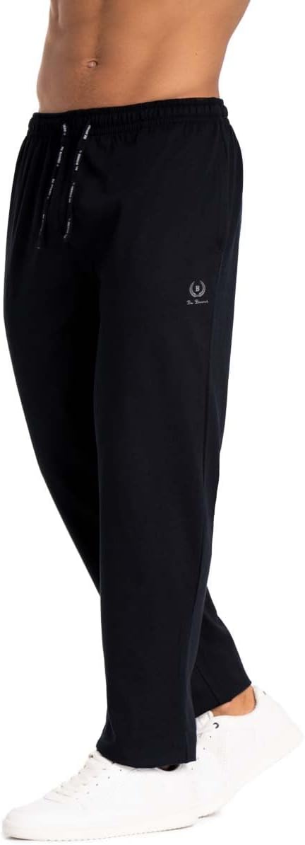 BE BOARD Pantalone Lungo Uomo 910 in Cotone Leggero e Traspirante, Taglie Calibrate, Ideale per Sport e Relax, Stile Casual e Versatile, Nero, 8XL