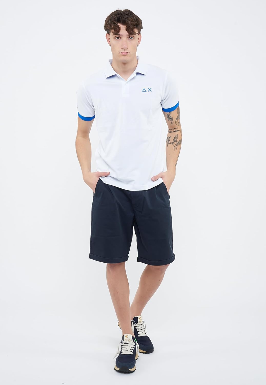 SUN68 Polo con Maxi Logo in Cotone - immagine 8