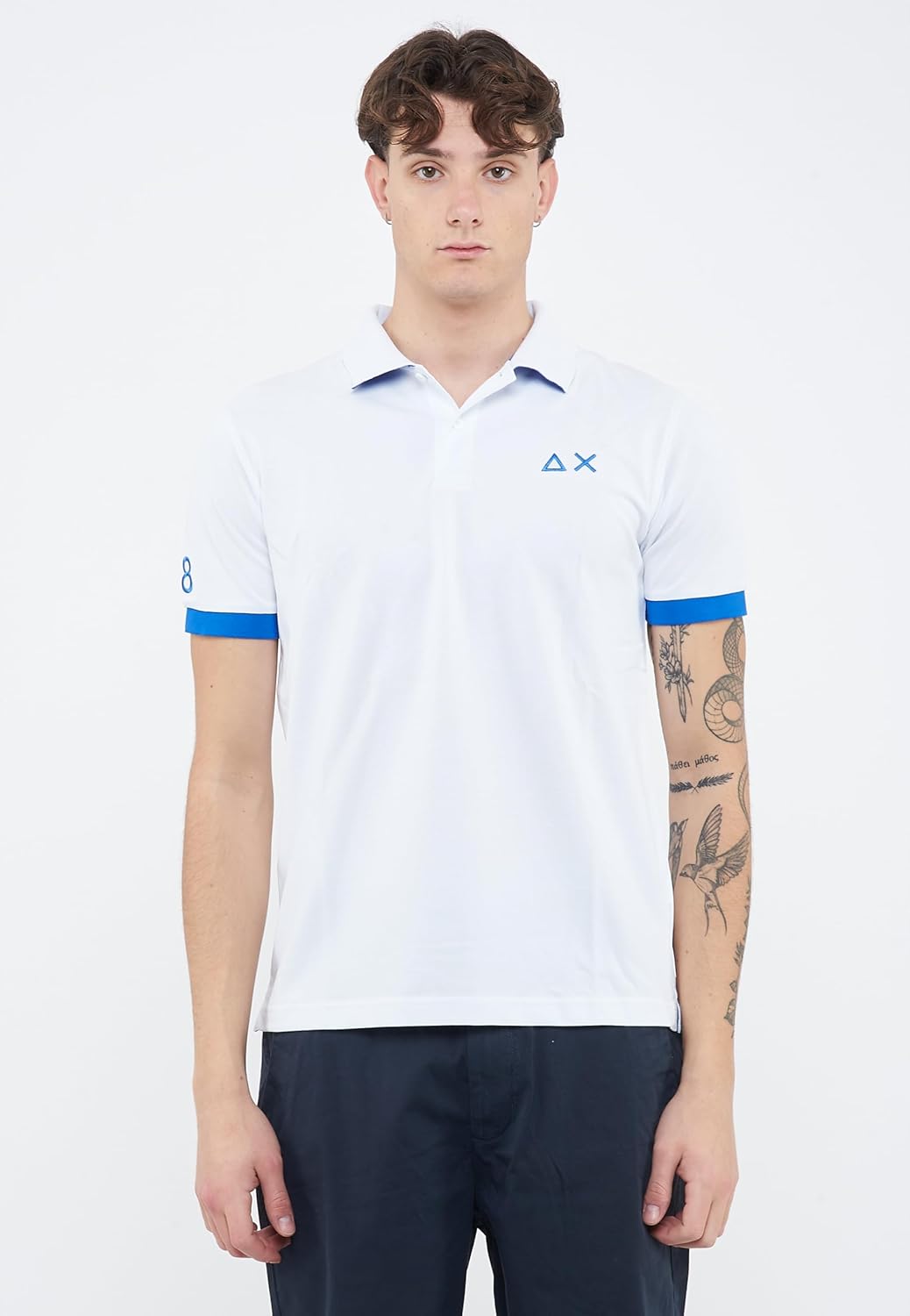 SUN68 Polo con Maxi Logo in Cotone - immagine 9