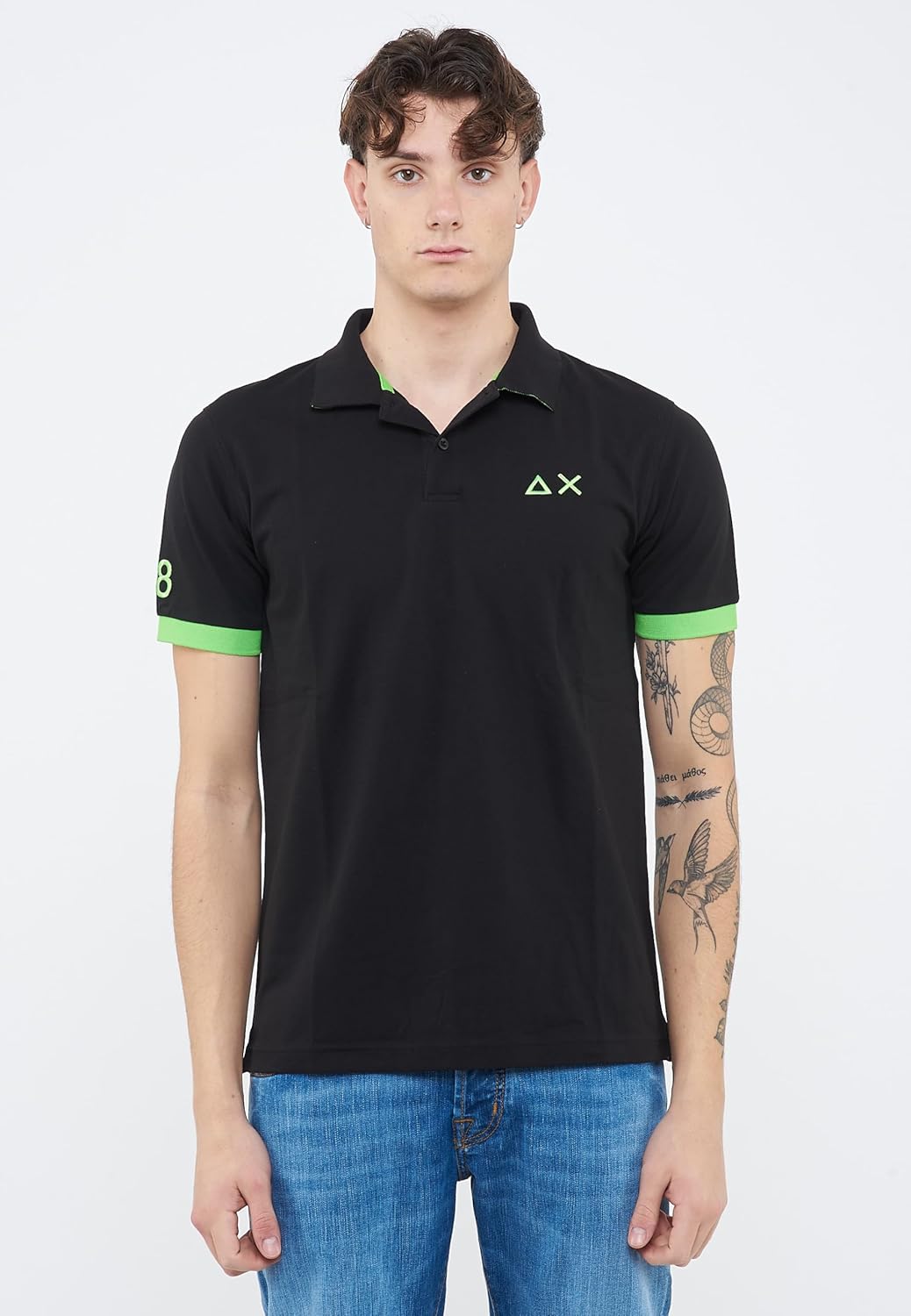 SUN68 Polo con Maxi Logo in Cotone - immagine 3