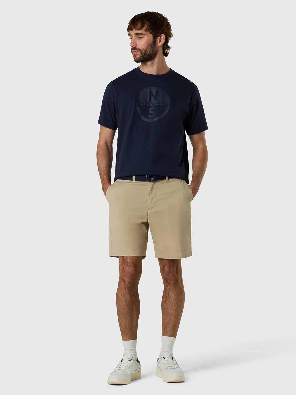 NORTH SAILS T-Shirt Uomo in Jersey di Cotone Organico con Maxi Logo Frontale - immagine 5