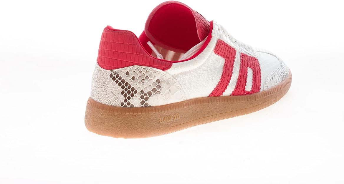 Back 70 Donna Sneaker Ghost in Tessuto Bianco e Pelle Rossa con Stampa Rettile - immagine 10
