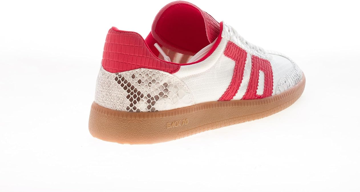 Back 70 Donna Sneaker Ghost in Tessuto Bianco e Pelle Rossa con Stampa Rettile - immagine 11