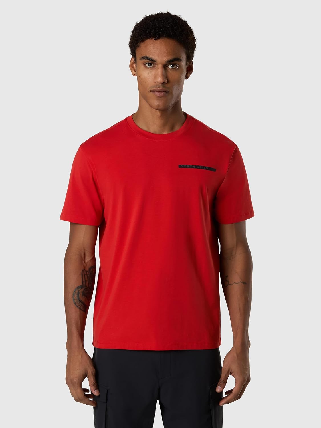 NORTH SAILS T-Shirt Uomo in Jersey di Cotone Organico Stretch con Lettering in Rilievo - immagine 2