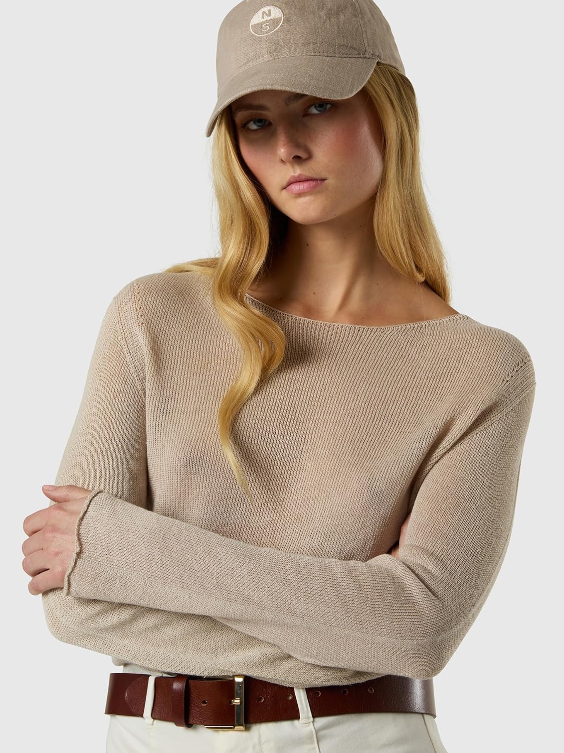 NORTH SAILS Maglia Donna Scollo a Barca in Cotone e Lino - immagine 4
