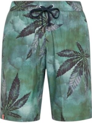 SUN68 Costume Lungo Fantasia Foglie H34111 