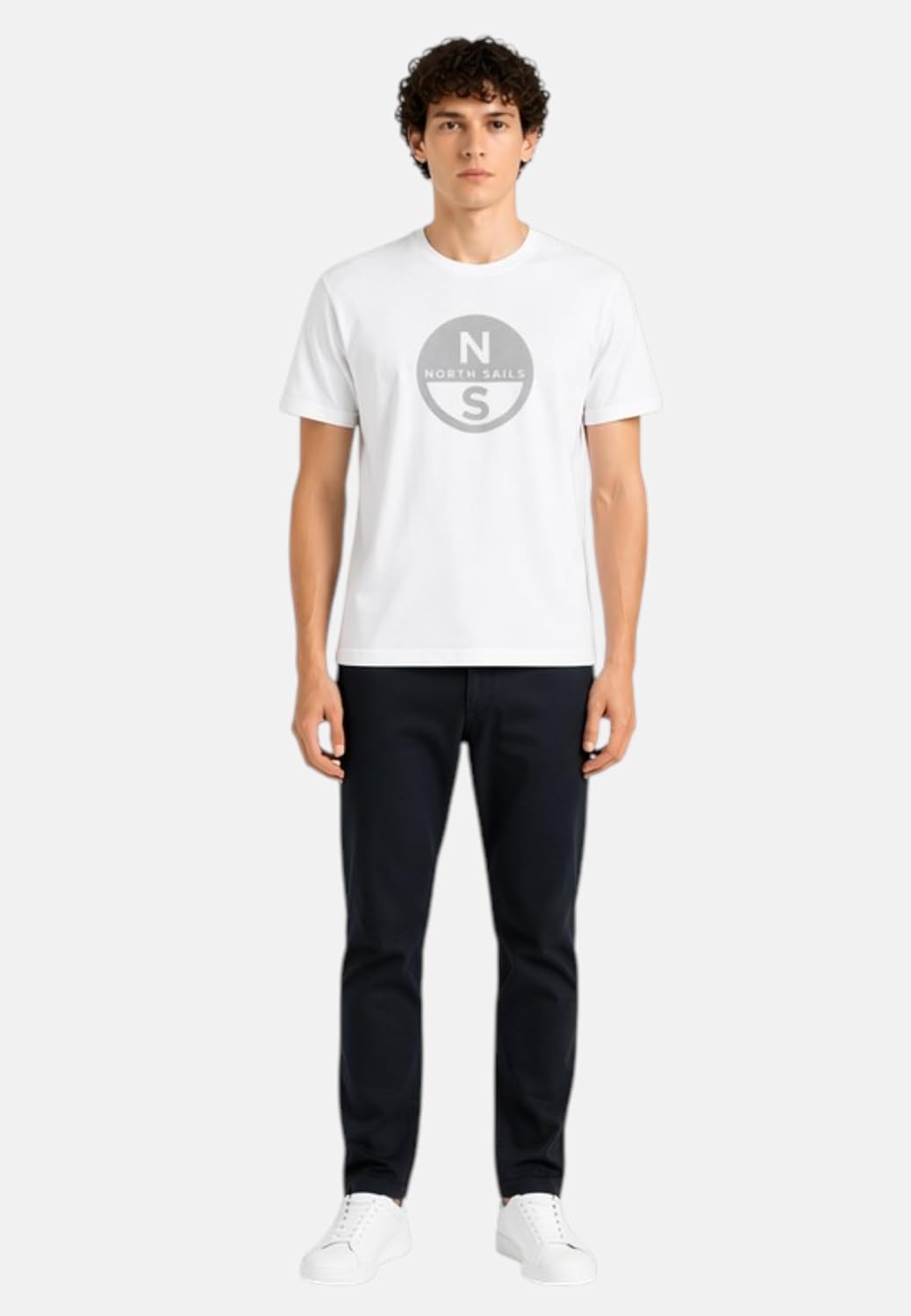 NORTH SAILS T-Shirt Uomo in Jersey di Cotone Organico con Maxi Logo Frontale - immagine 8