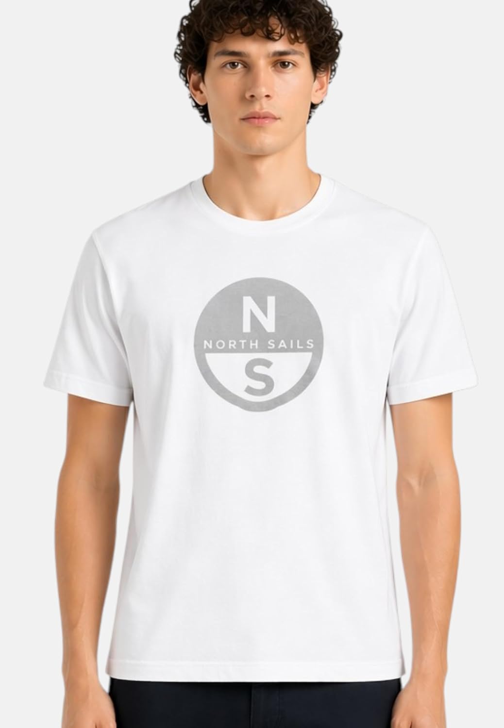 NORTH SAILS T-Shirt Uomo in Jersey di Cotone Organico con Maxi Logo Frontale - immagine 9