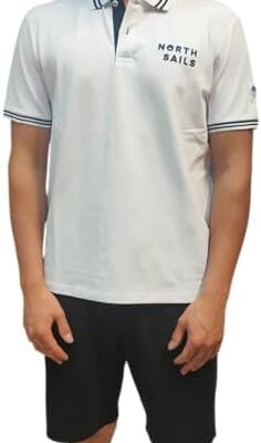 NORTH SAILS Polo Uomo Cotone con Bordi a Righe 692670