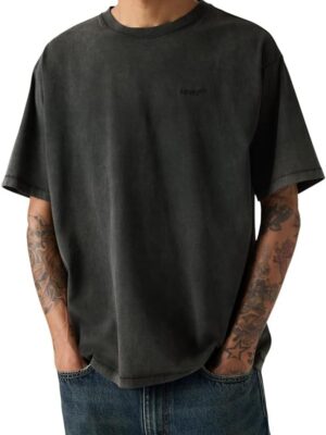 Red Tab Vintage Tee Weathered Finish Jet