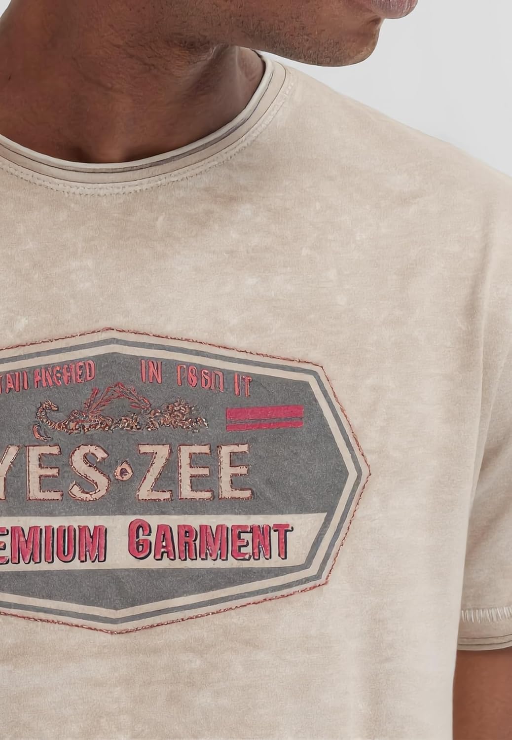 Yes Zee T-Shirt Uomo Jersey Cotone Stampa Ricamo Art. 01T700 - immagine 4