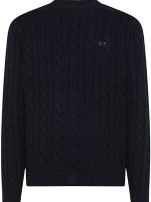 SUN68 Maglia Uomo in Lana E Cashmere A TRECCE 