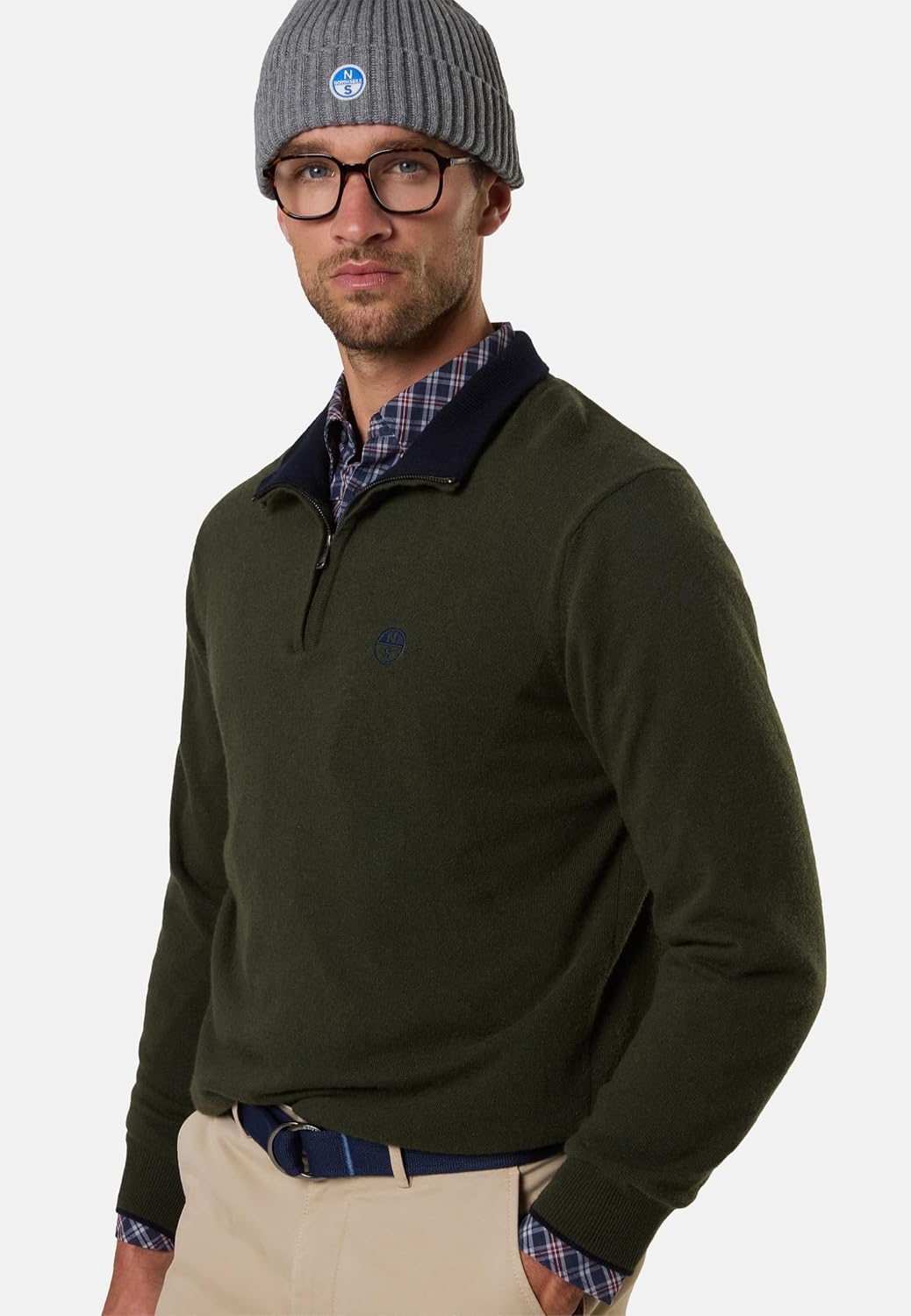 NORTH SAILS Maglione Uomo Mezza Zip in Misto Cashmere e Lana - immagine 3